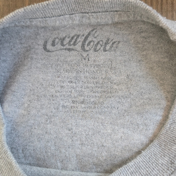 Vintage 1990s Coca Cola T Shirt Medium Gray Atlanta Graphic Logo Tee Crew Neck - Picture 6 of 6